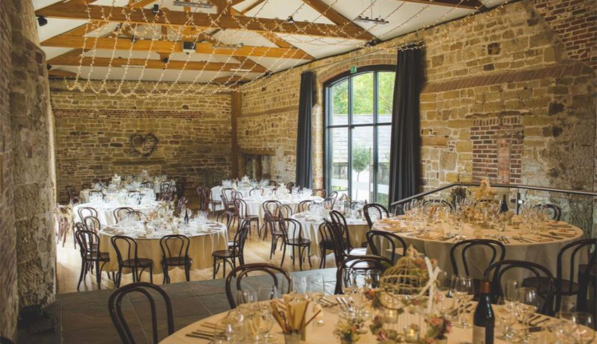 A pretty wedding reception layout at Hendall Manor Barns