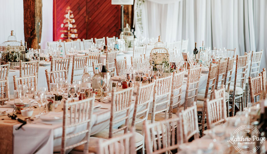 Inside Northease Manor, a Sussex wedding venue, set up for a wedding ceremony